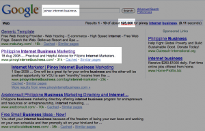 PIB's ranking on Google as of Sept. 11 2009 #2 on Google
